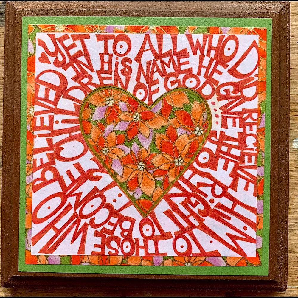 One of a kind handmade scripture art